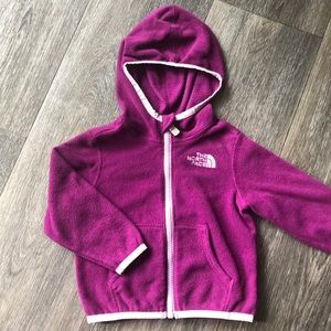 Purple fleece north face hoodie 12-18 mo